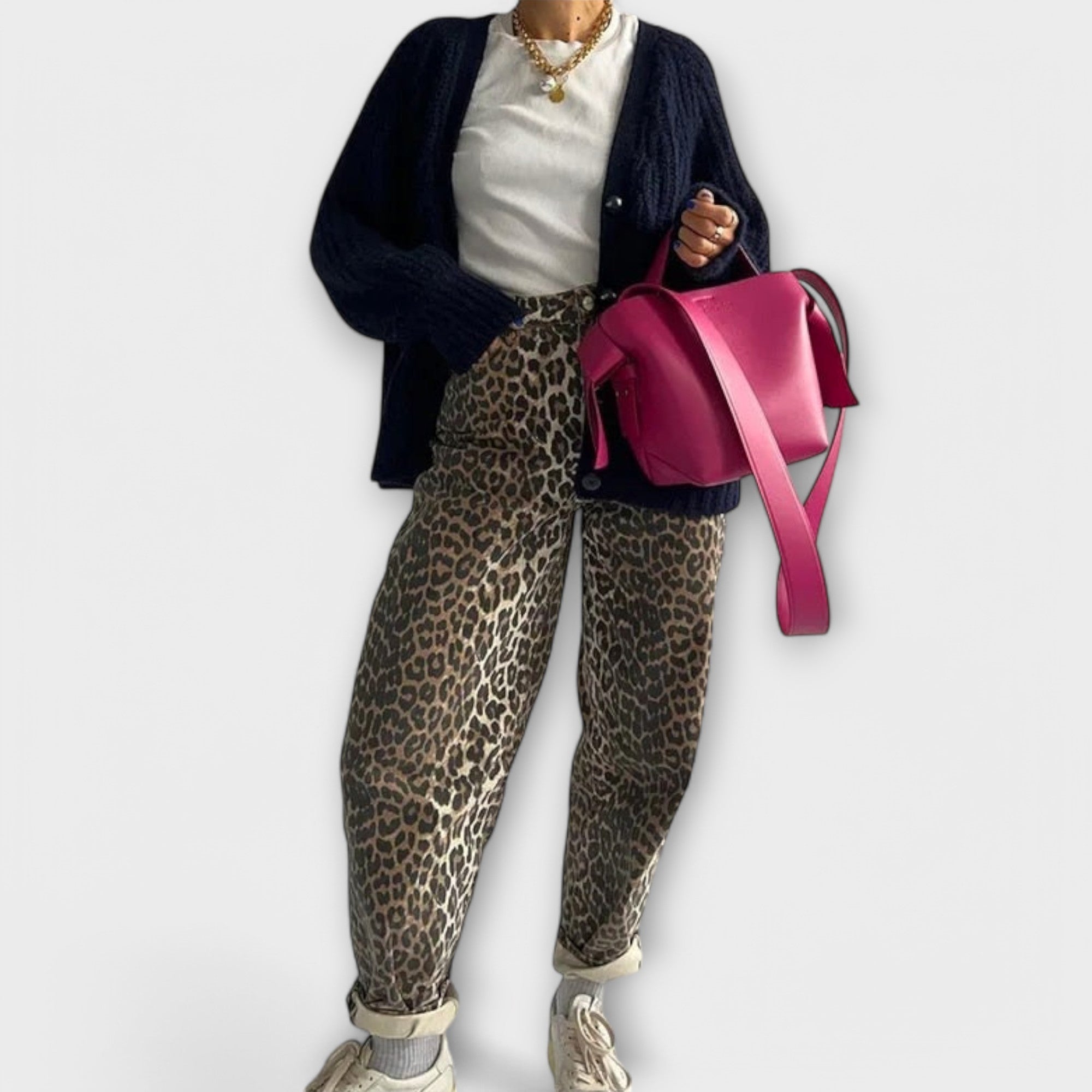 Chandra - Vaqueros vintage con estampado de leopardo LuvaModa