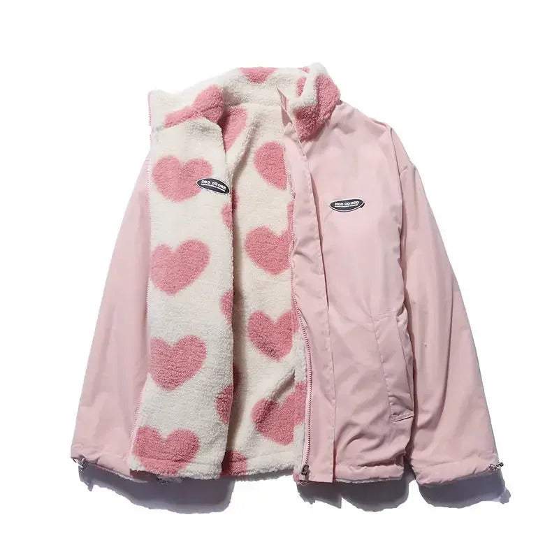 Katharina | Chaqueta reversible con estampado de corazones LuvaModa