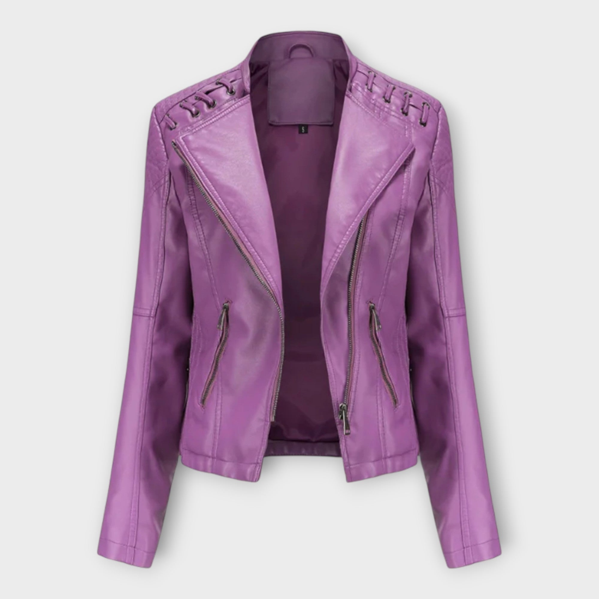 Chaqueta de cuero moderna con una línea elegante y un refinamiento atemporal Luvamoda