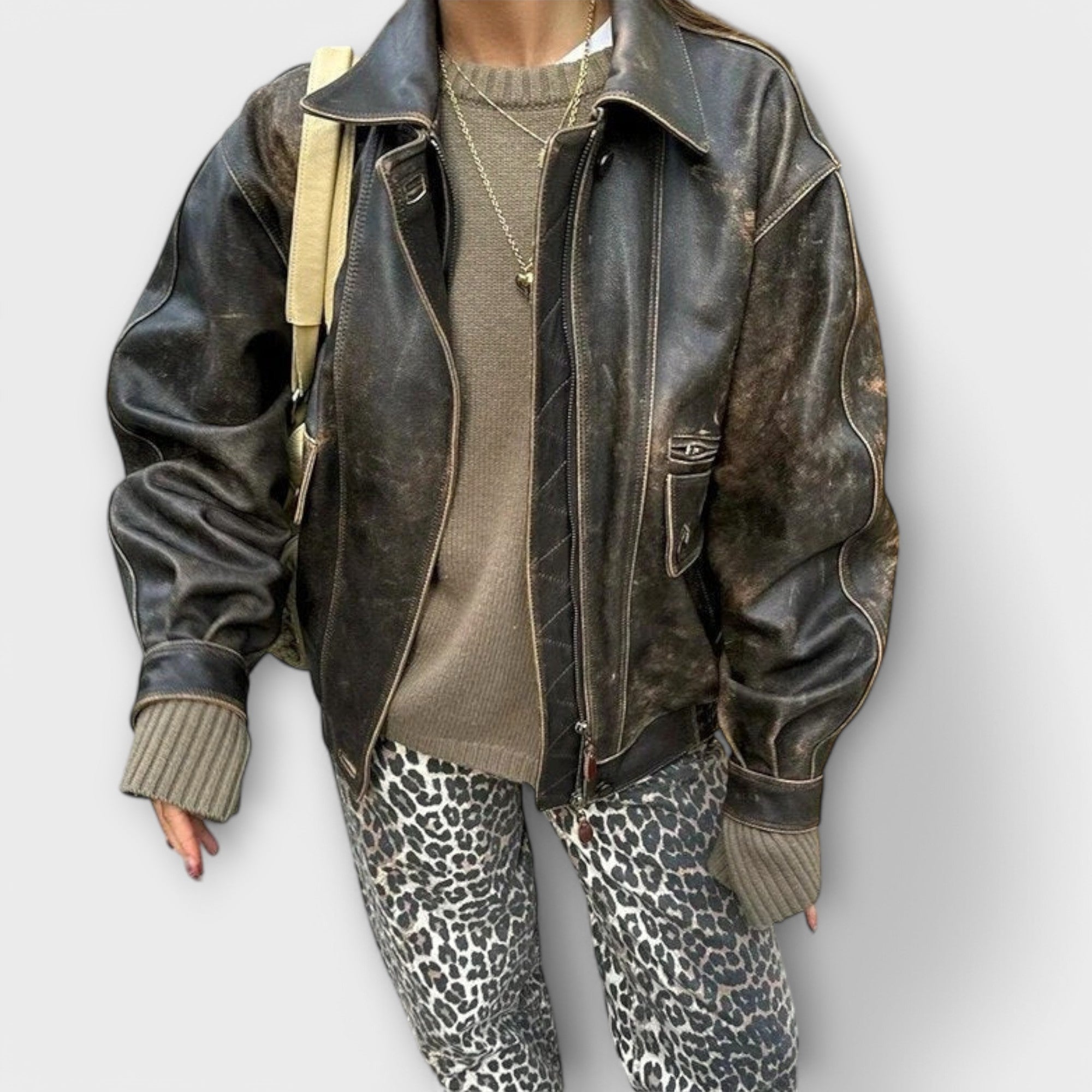 Chandra - Vaqueros vintage con estampado de leopardo LuvaModa