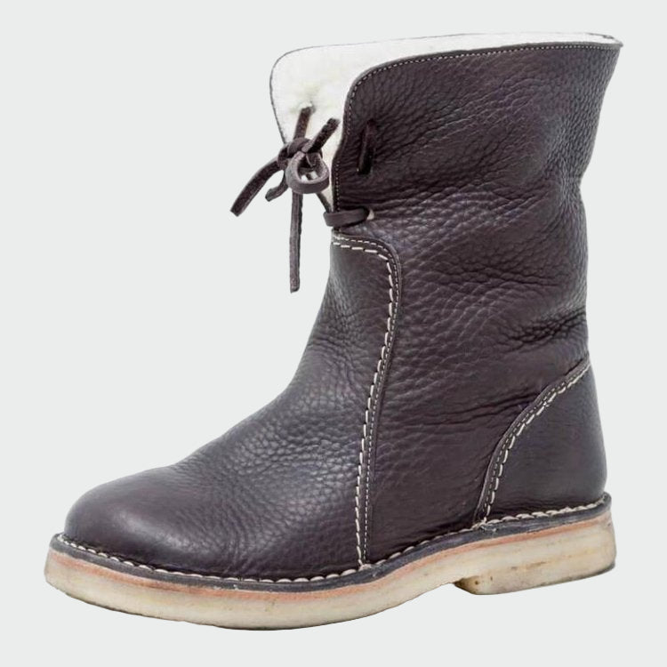 Botas de piel impermeables con forro de lana. LuvaModa