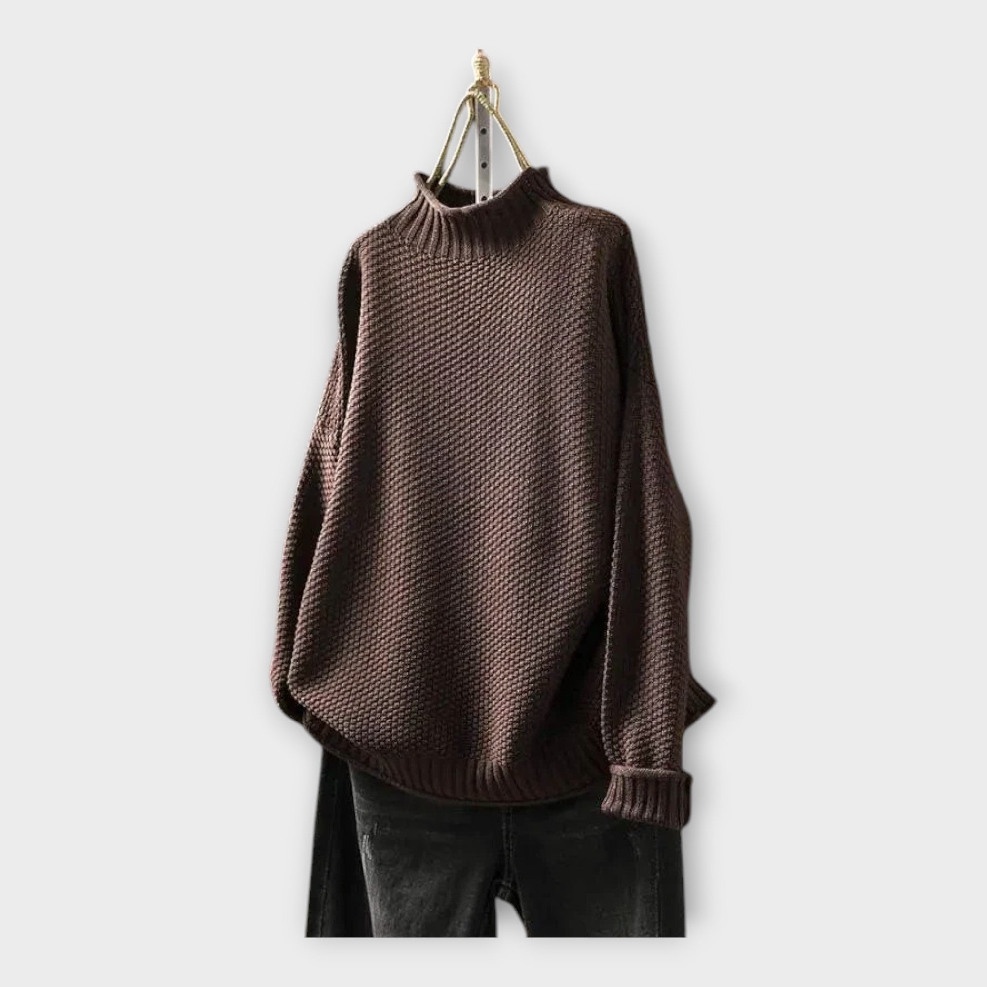 Suéter de punto con cuello alto Luvamoda