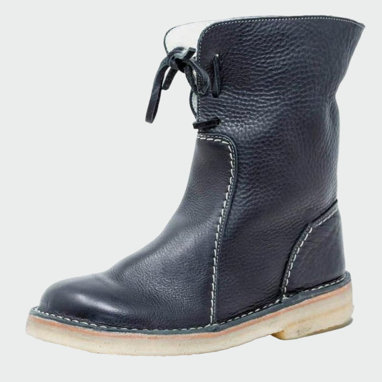 Botas de piel impermeables con forro de lana. LuvaModa