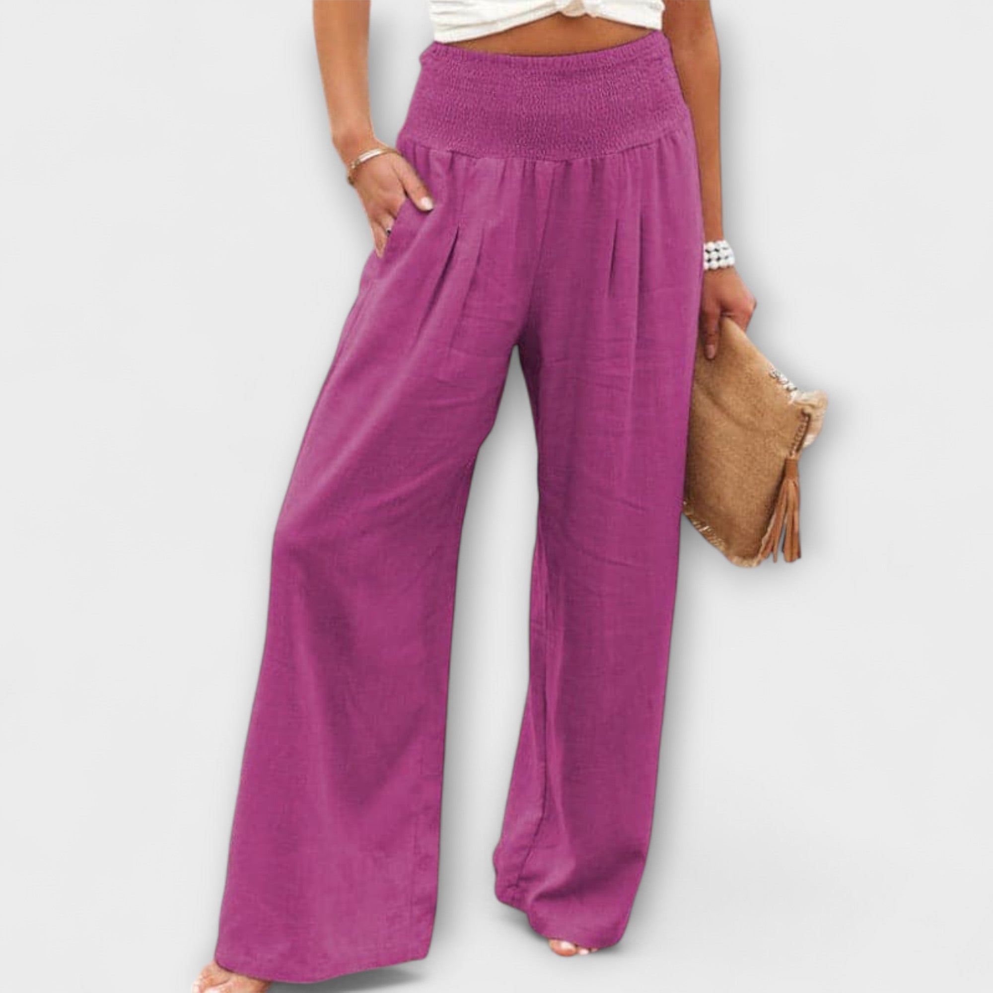 Thearya - Pantalones de lino holgados y casuales LuvaModa