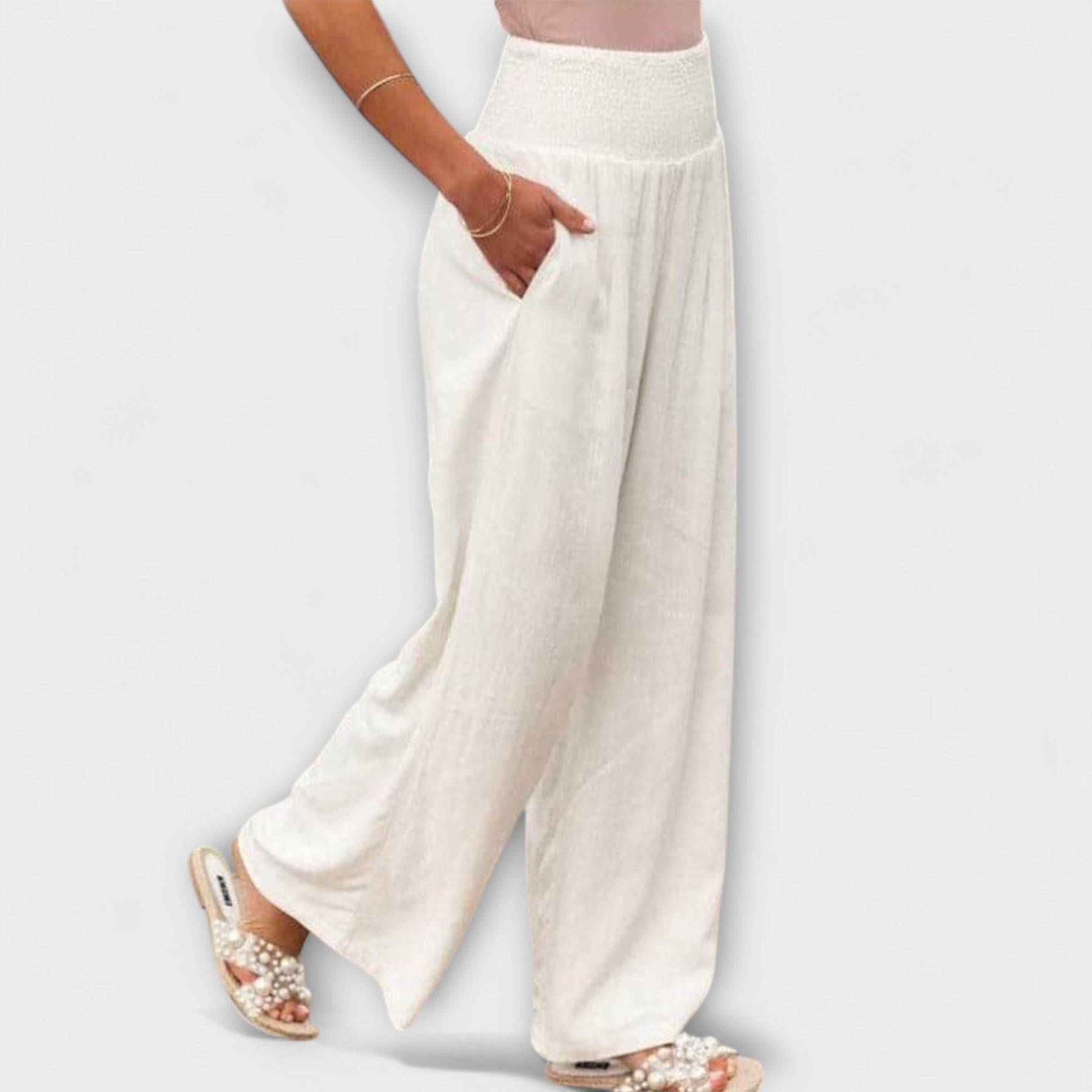 Thearya - Pantalones de lino holgados y casuales LuvaModa