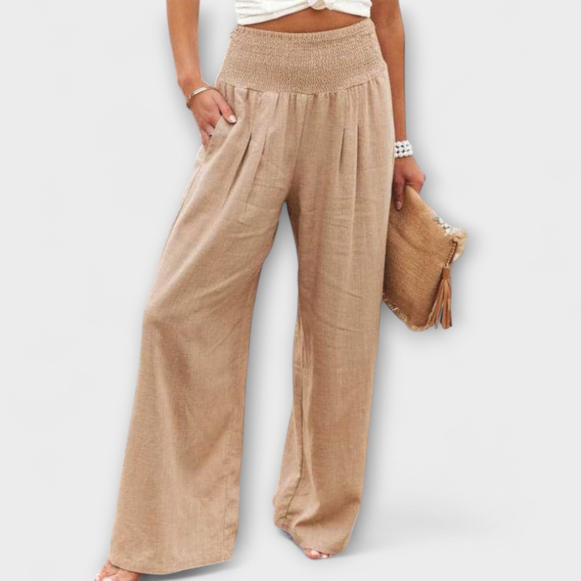 Thearya - Pantalones de lino holgados y casuales LuvaModa