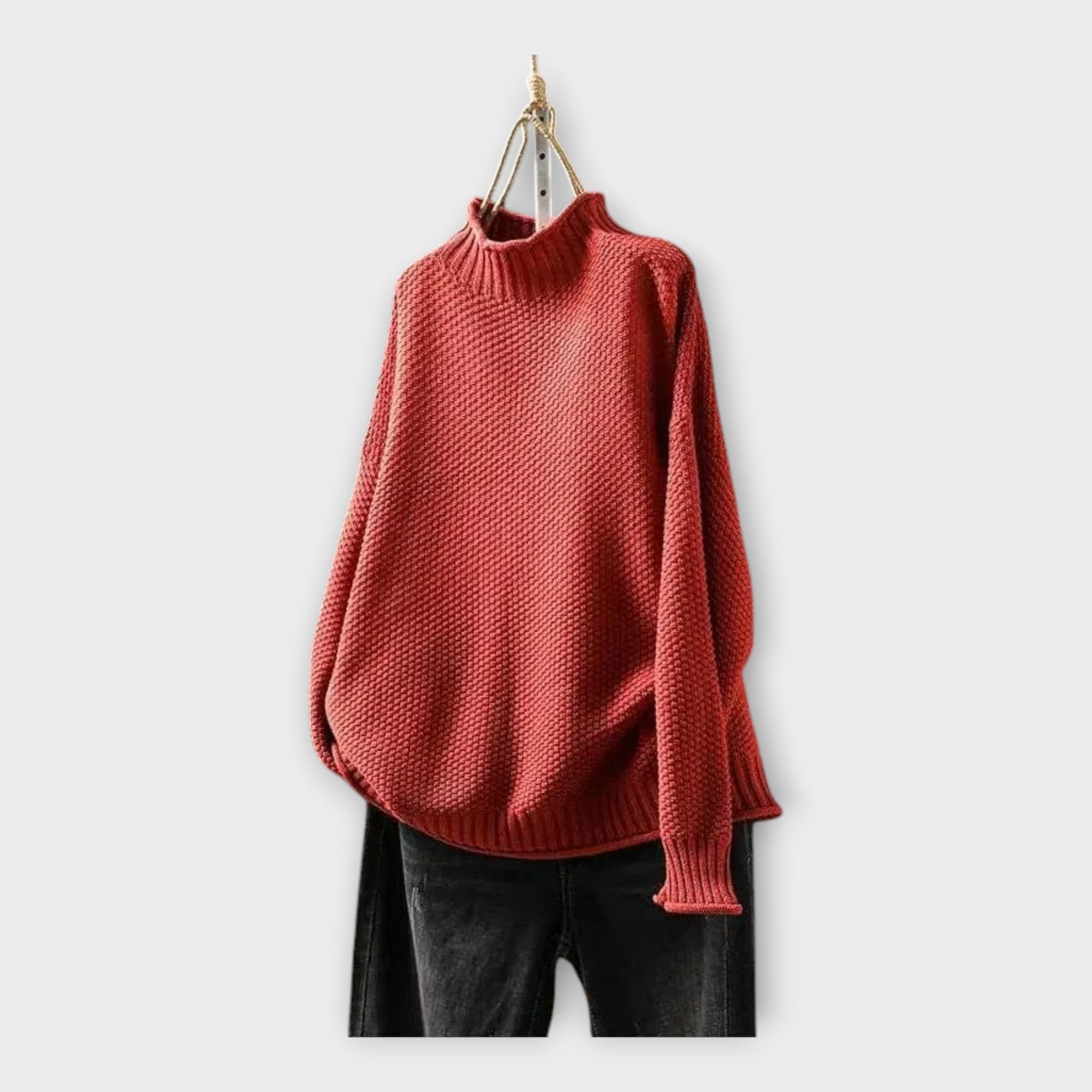 Suéter de punto con cuello alto Luvamoda