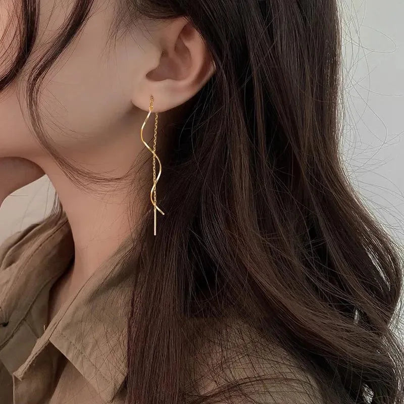 Pendientes con patrón de ondas largas LuvaModa
