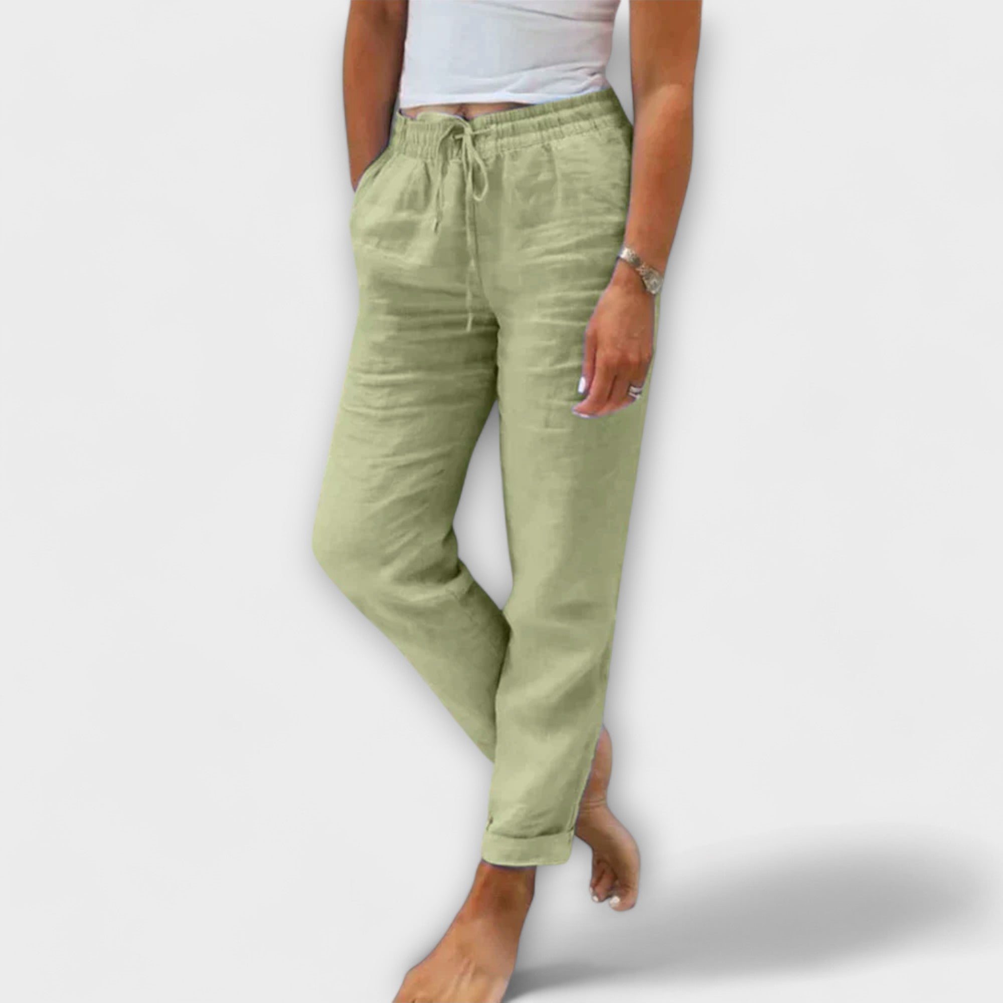 Stacey - Pantalones de lino ligeros LuvaModa