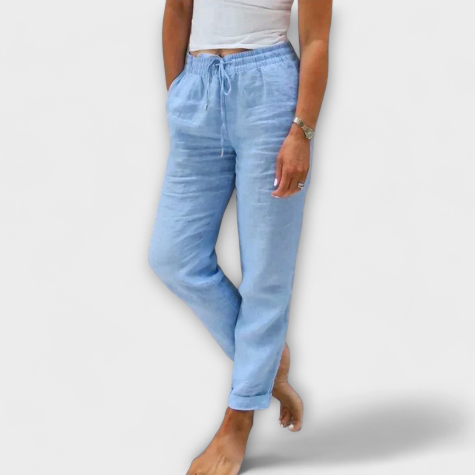 Stacey - Pantalones de lino ligeros LuvaModa