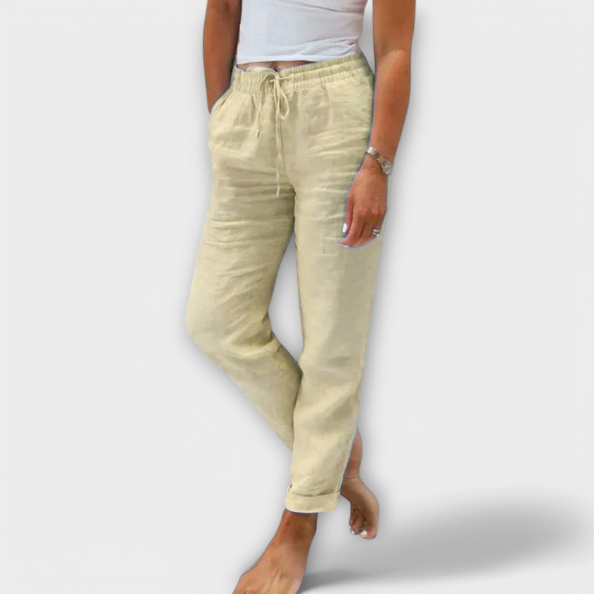 Stacey - Pantalones de lino ligeros LuvaModa
