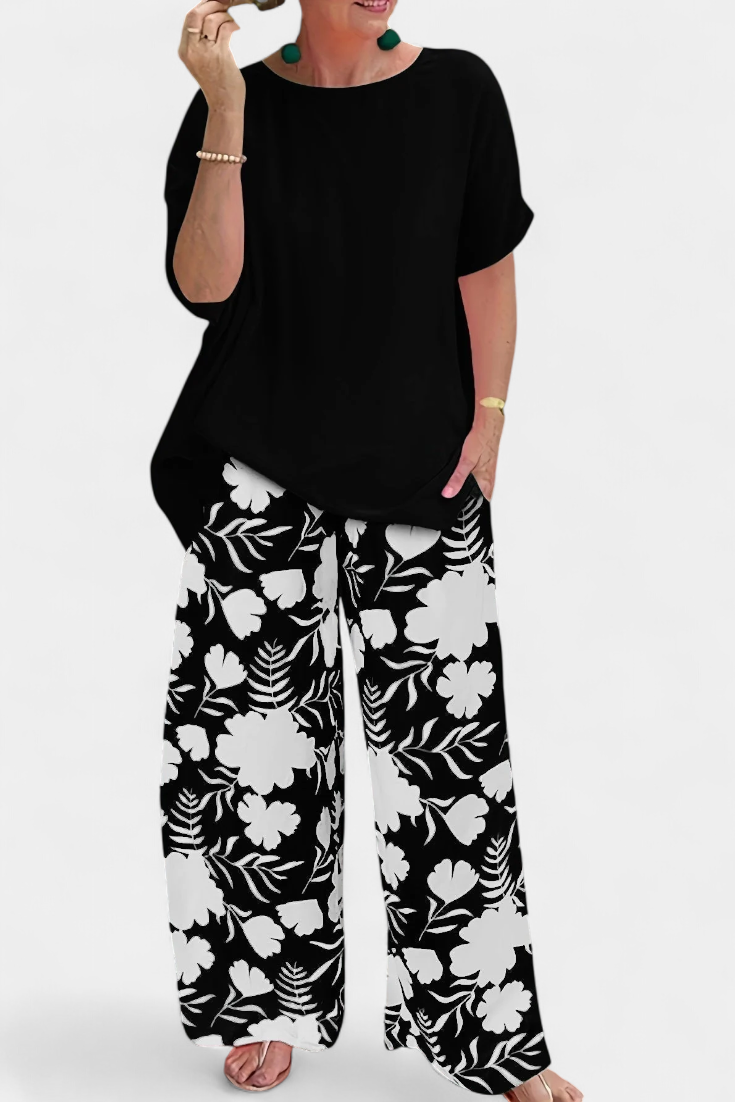 Conjunto floral de dos piezas Aivy con un toque relajado LuvaModa