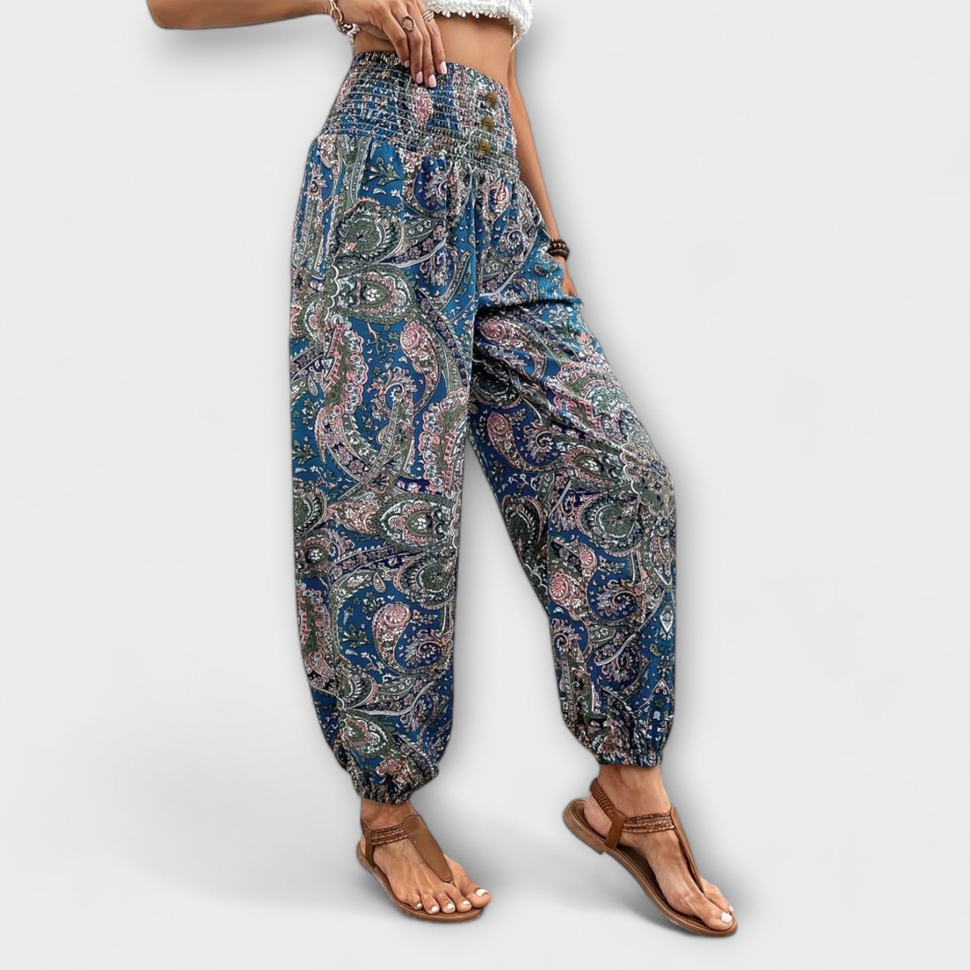Pantalones con estampado folklórico LuvaModa