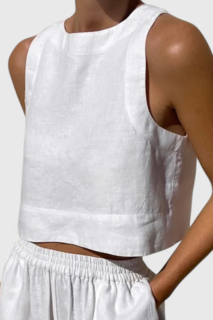 Conjunto minimalista Avelina en algodón ligero y lino LuvaModa