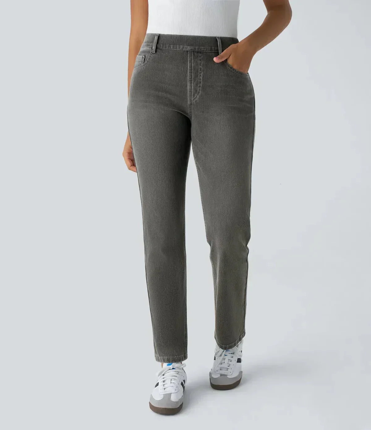 Pantalones elásticos y cómodos con cintura alta LuvaModa