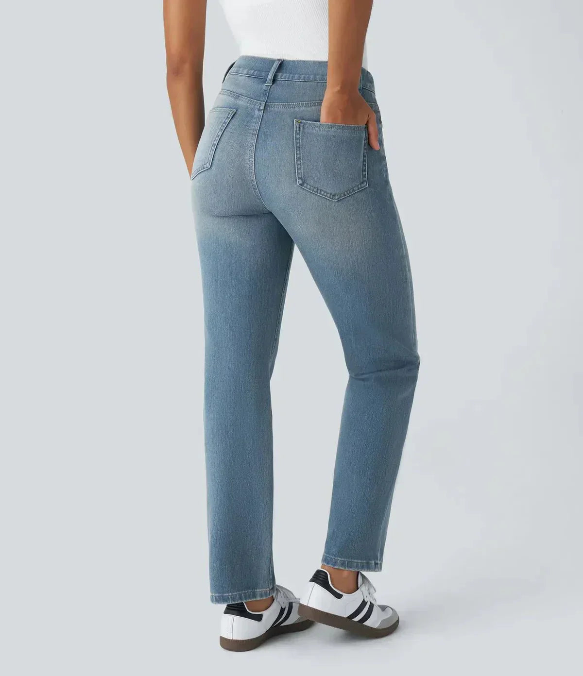 Pantalones elásticos y cómodos con cintura alta LuvaModa