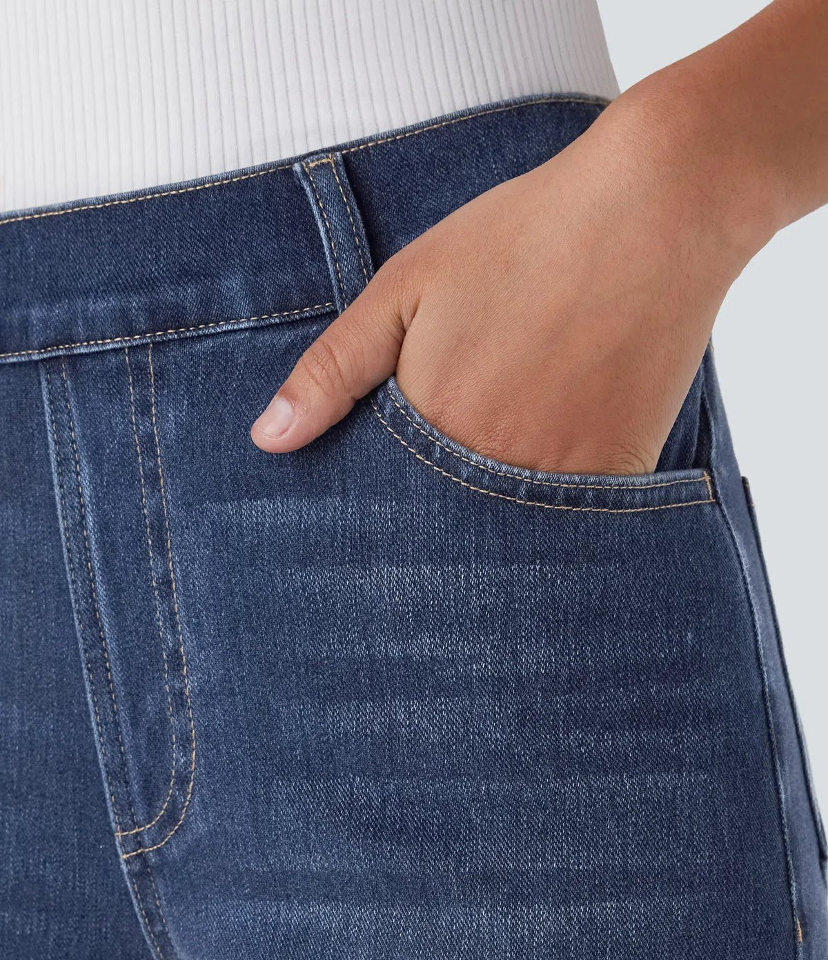 Pantalones elásticos y cómodos con cintura alta LuvaModa