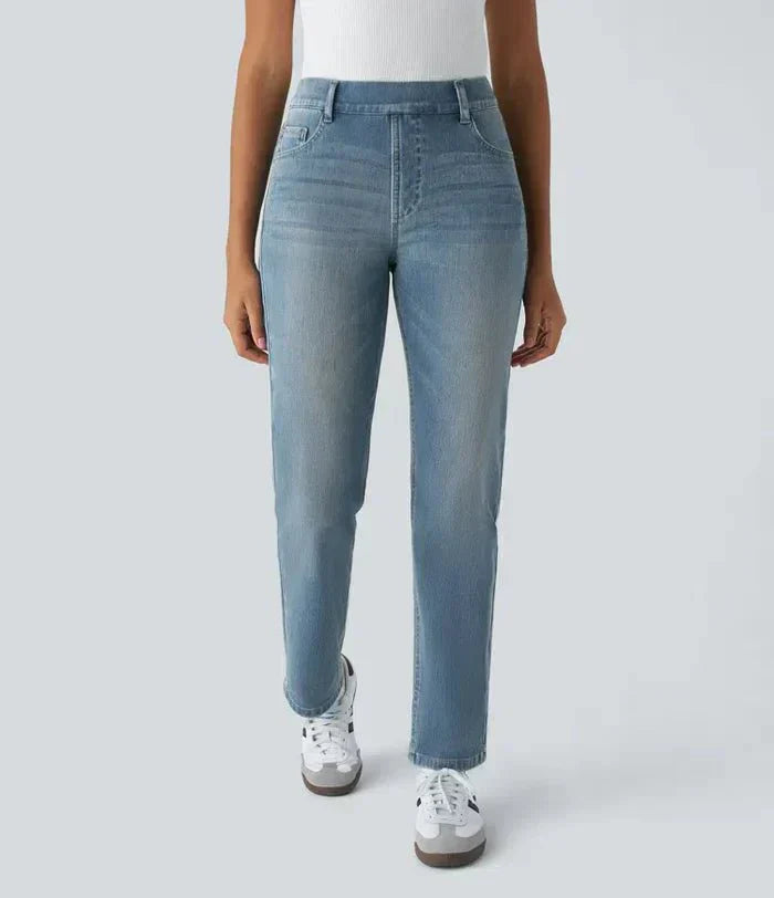 Pantalones elásticos y cómodos con cintura alta LuvaModa