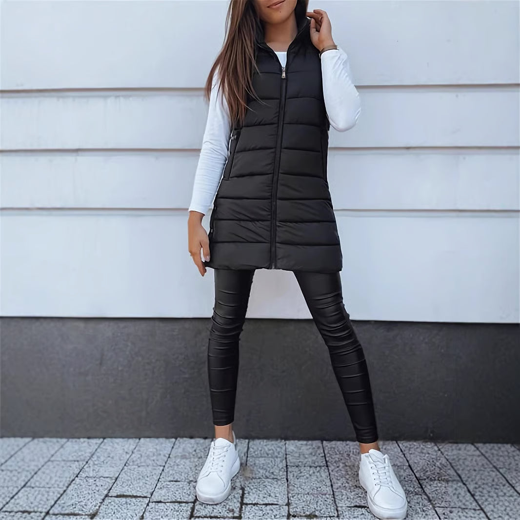 Chaqueta larga sin mangas para mujer Luvamoda