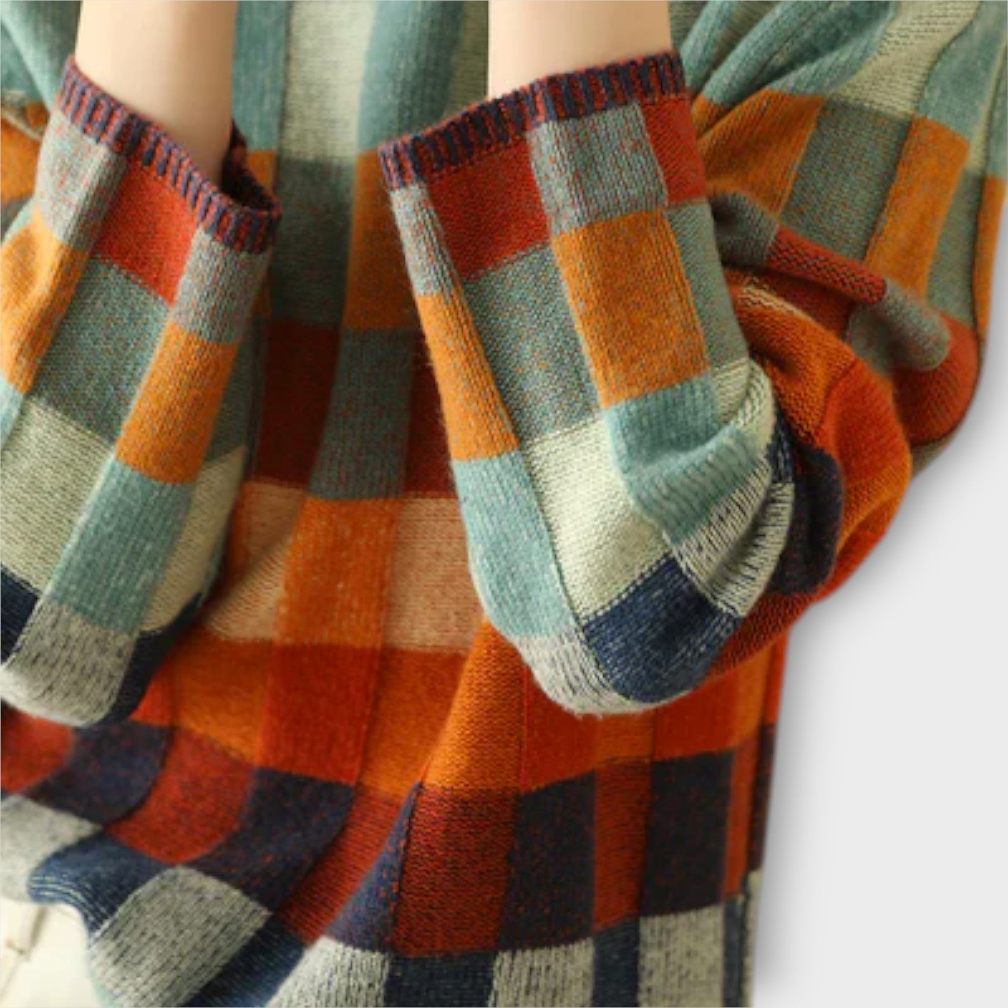 Erica - Suéter de cuello alto con patchwork Luvamoda
