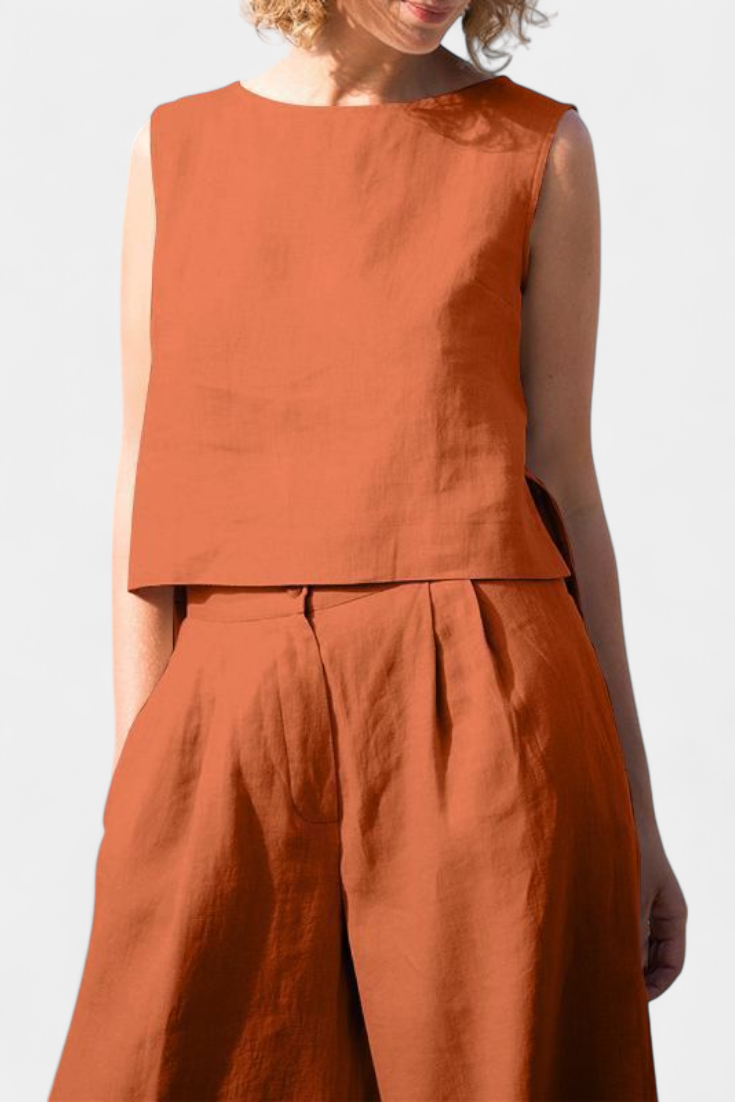 Conjunto vintage sin mangas de verano Yvanne LuvaModa