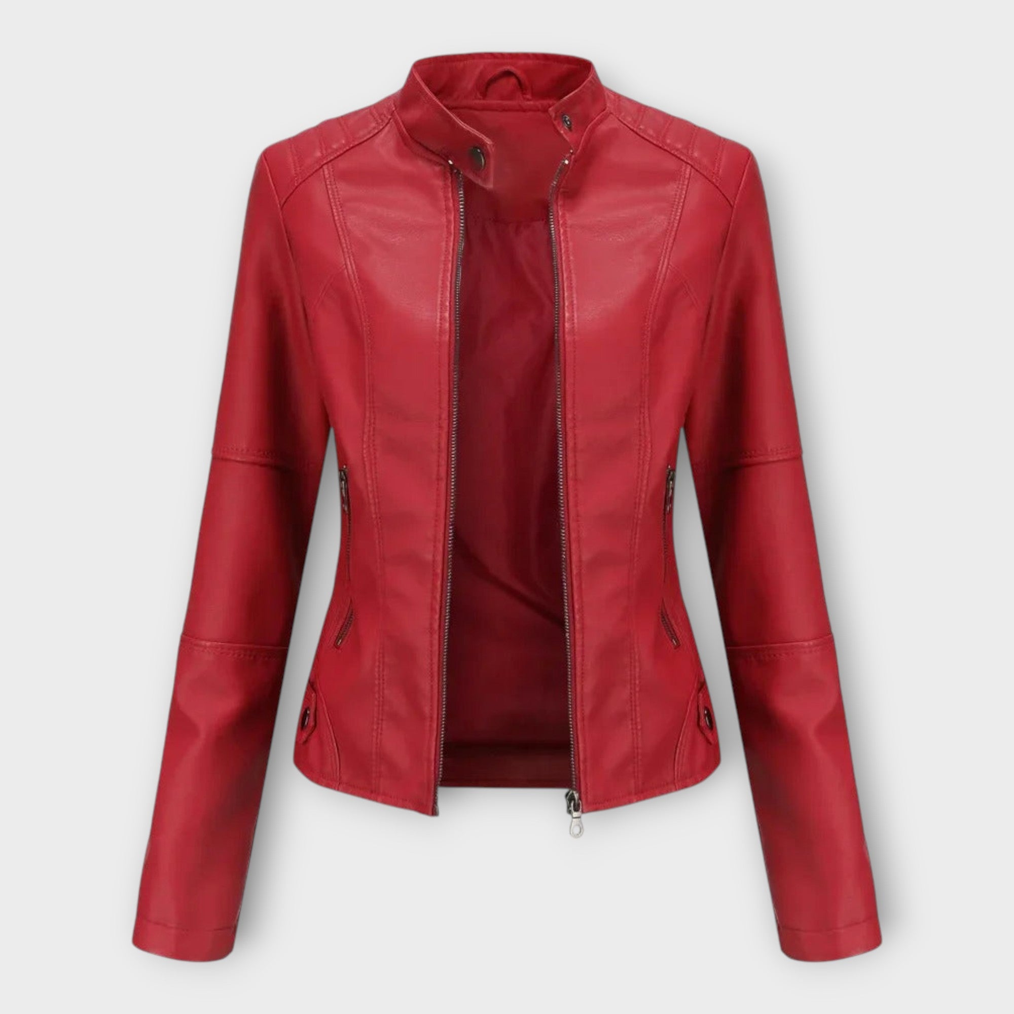 Elegante chaqueta de cuero de línea moderna y estilo atemporal Luvamoda