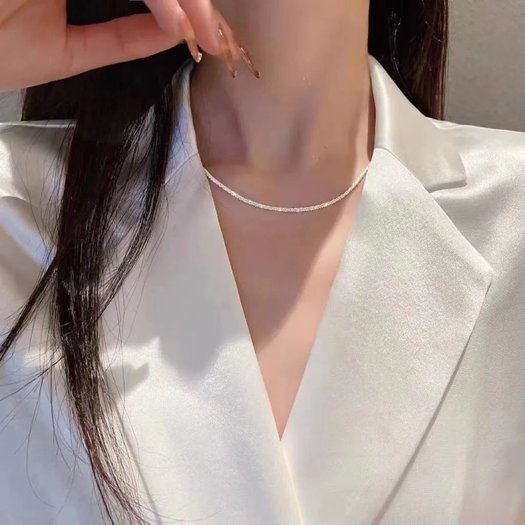 Conjunto de collar de plata Starlight LuvaModa