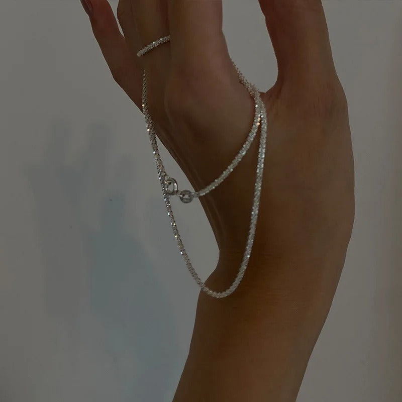 Conjunto de collar de plata Starlight LuvaModa