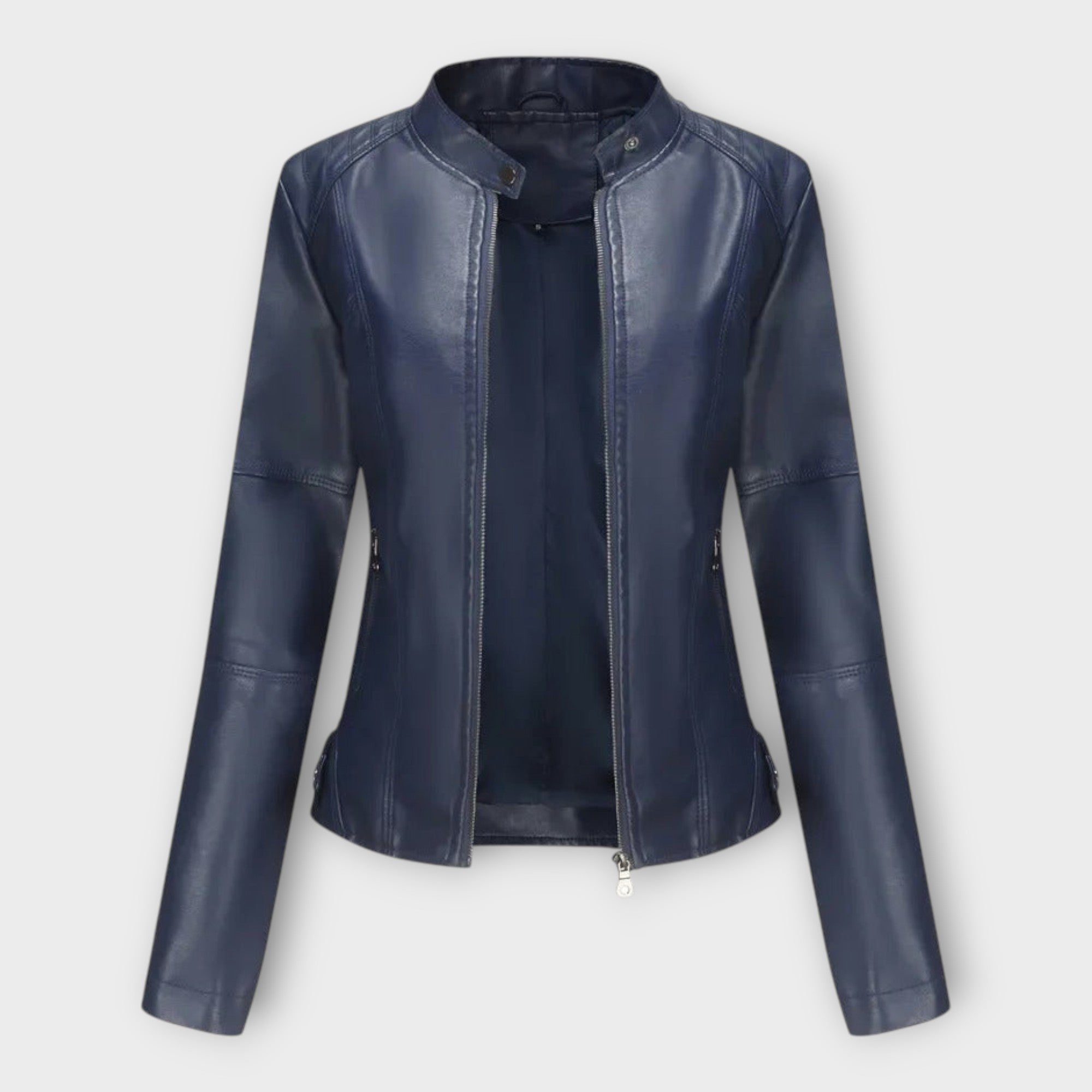 Elegante chaqueta de cuero de línea moderna y estilo atemporal Luvamoda