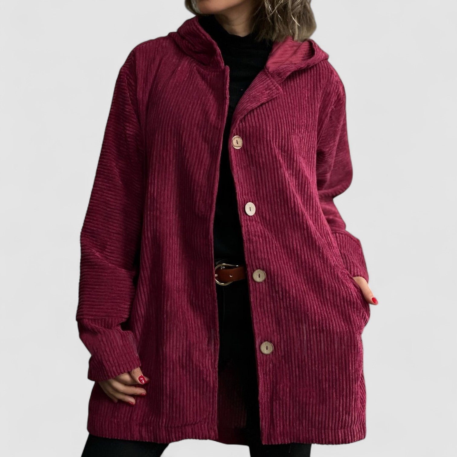 Cordia - Chaqueta con capucha de pana Luvamoda