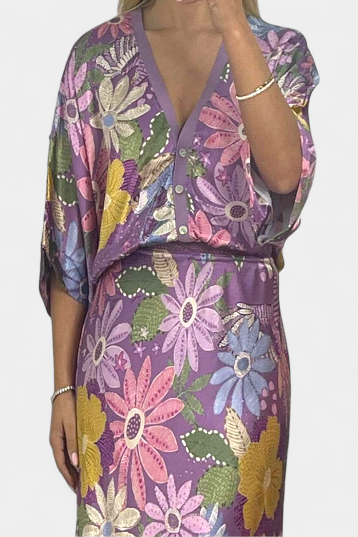 Conjunto de blusa de sirena suave y falda floral Shae LuvaModa