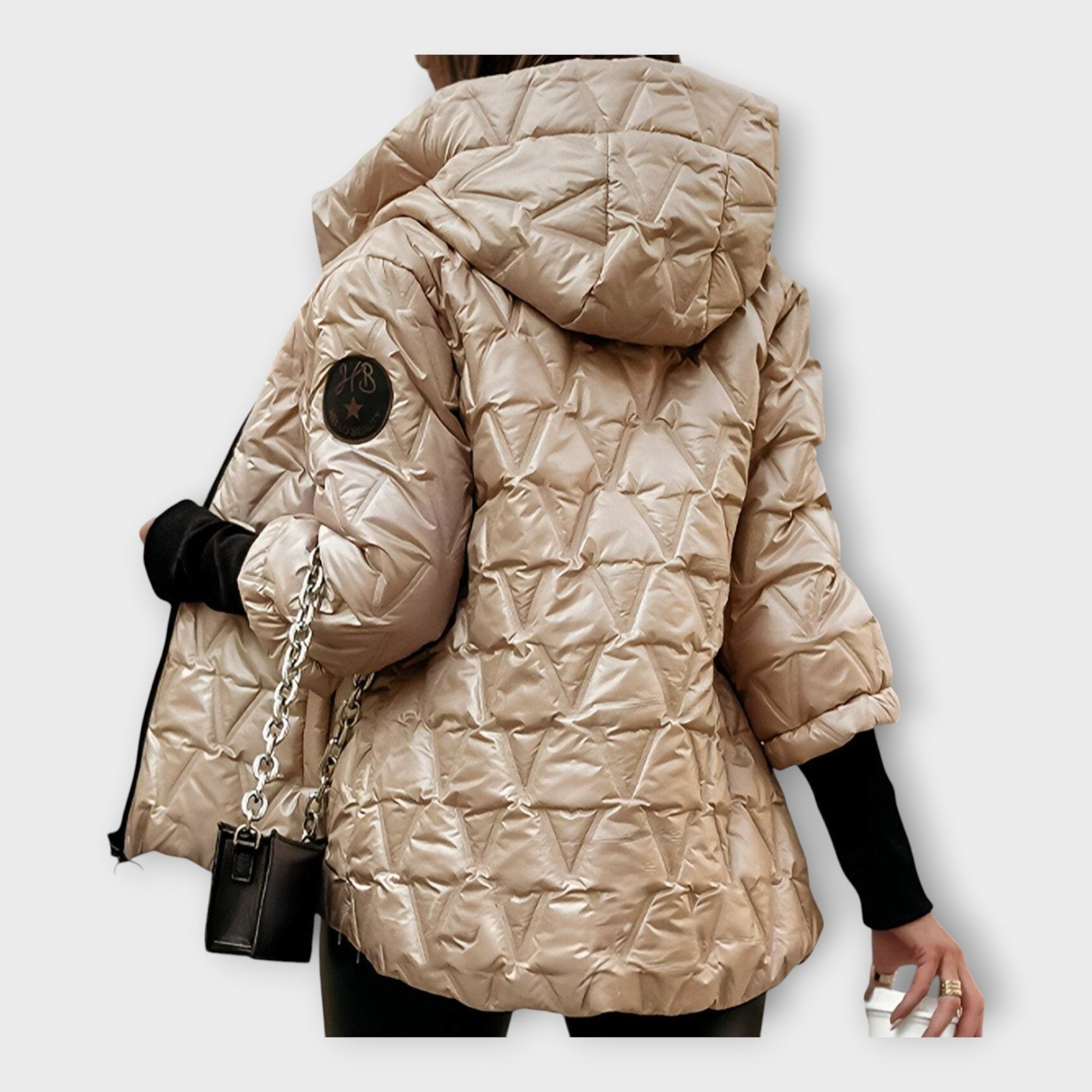 Chaqueta acolchada elegante con capucha Luvamoda