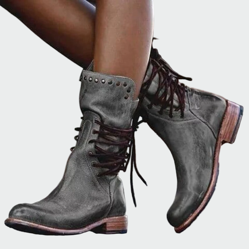 Botines de piel con cordones LuvaModa