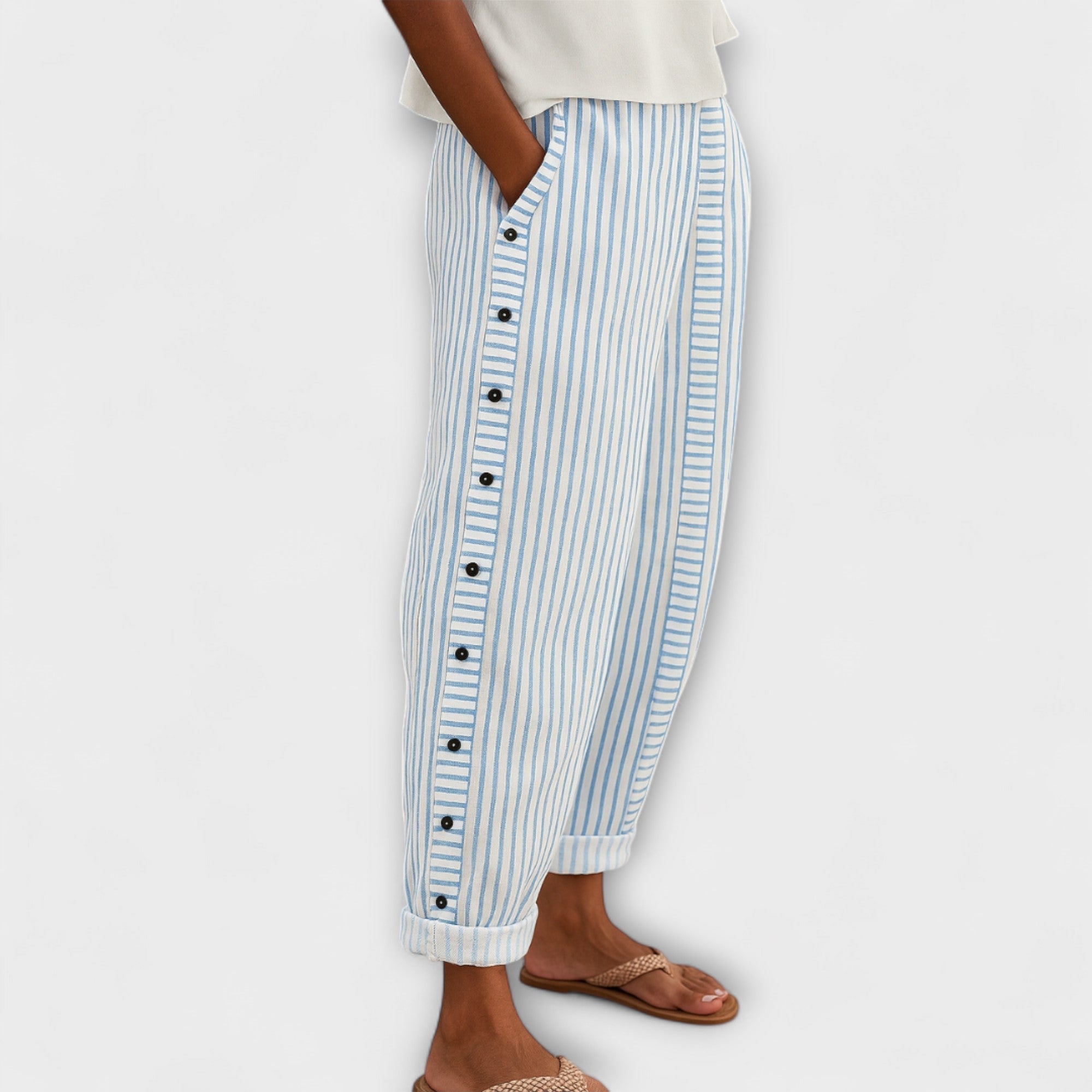 Rea - Pantalones de rayas relajados LuvaModa