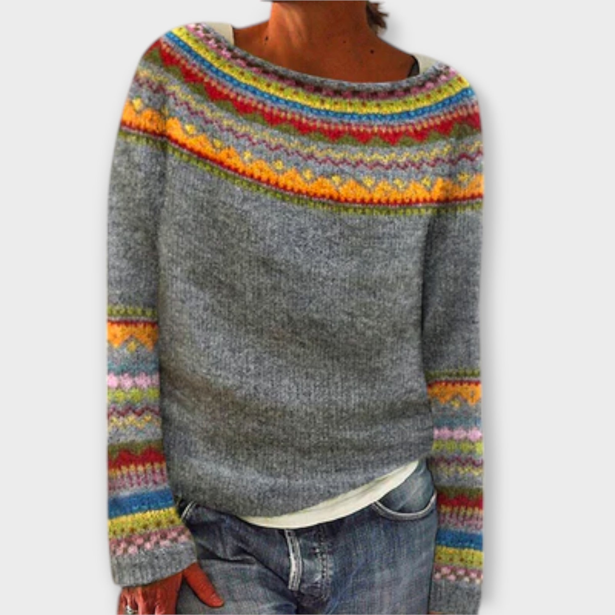 Suéter de punto vintage para mujer Luvamoda
