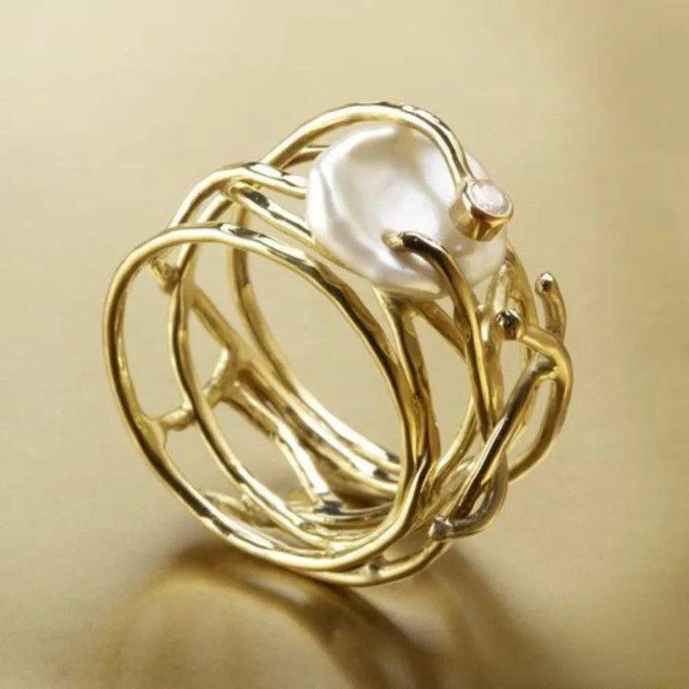 Anillo de perla fina antigua LuvaModa