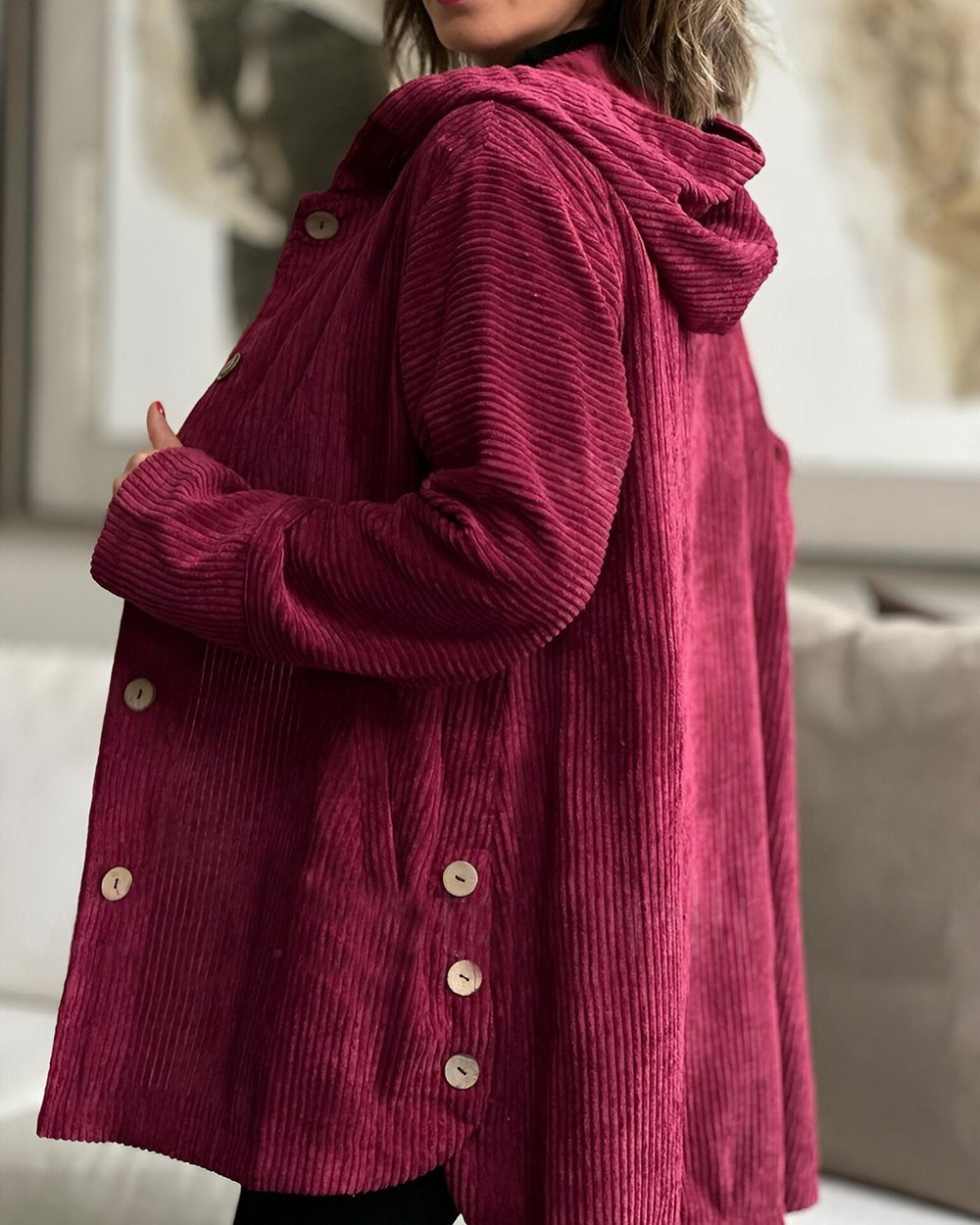 Cordia - Chaqueta con capucha de pana Luvamoda