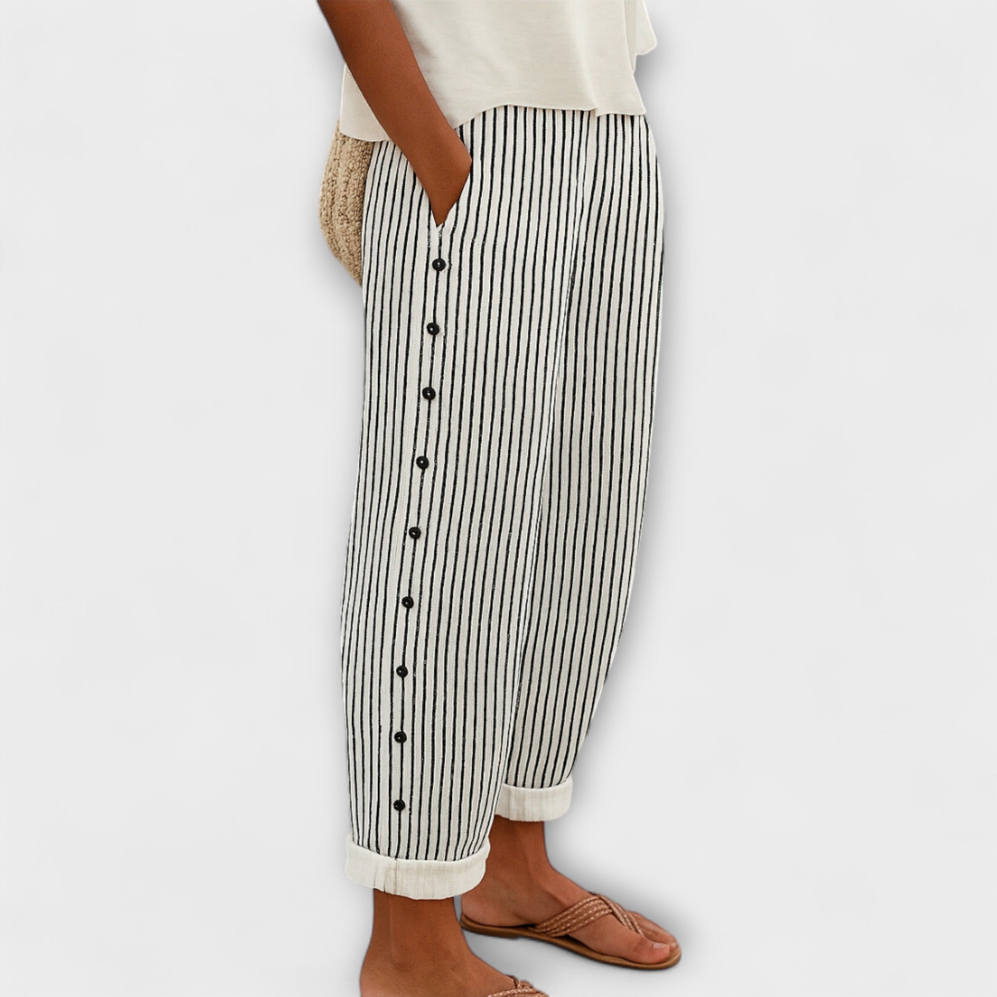 Rea - Pantalones de rayas relajados LuvaModa