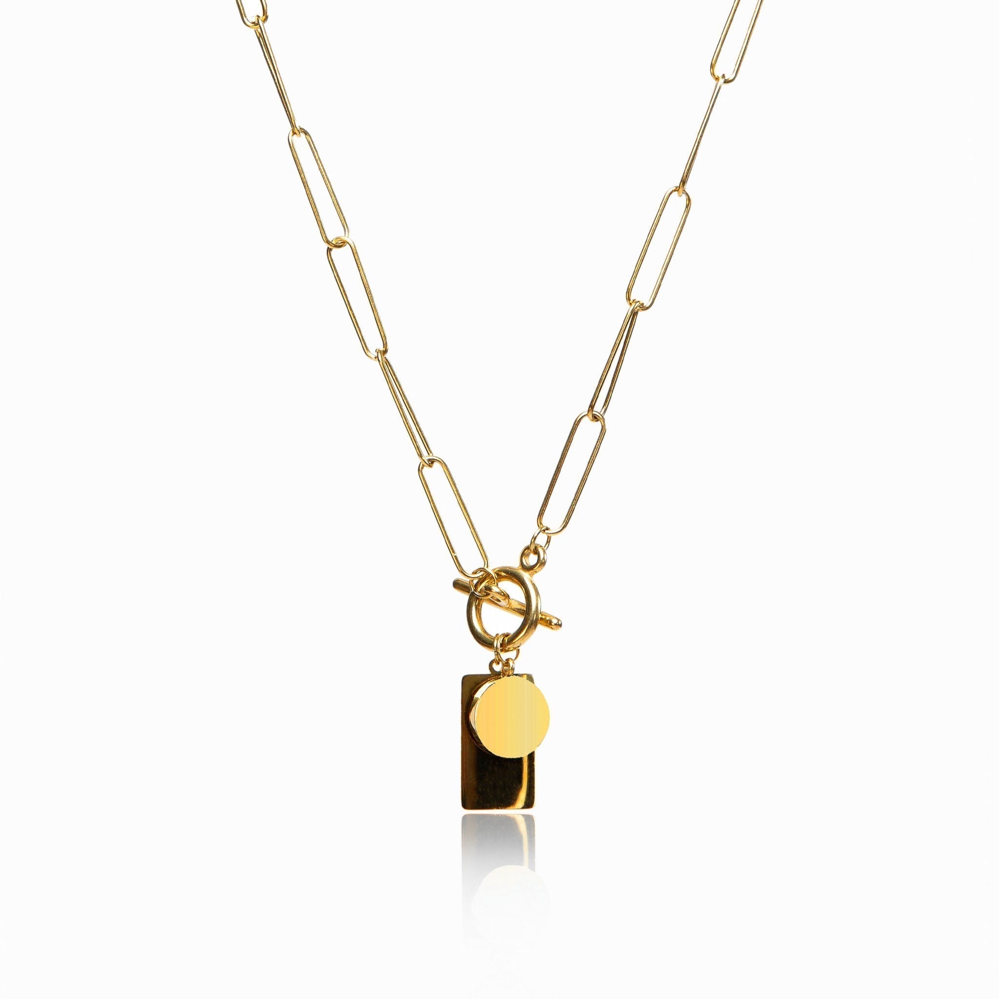 Collar de oro con cierre rectangular LuvaModa