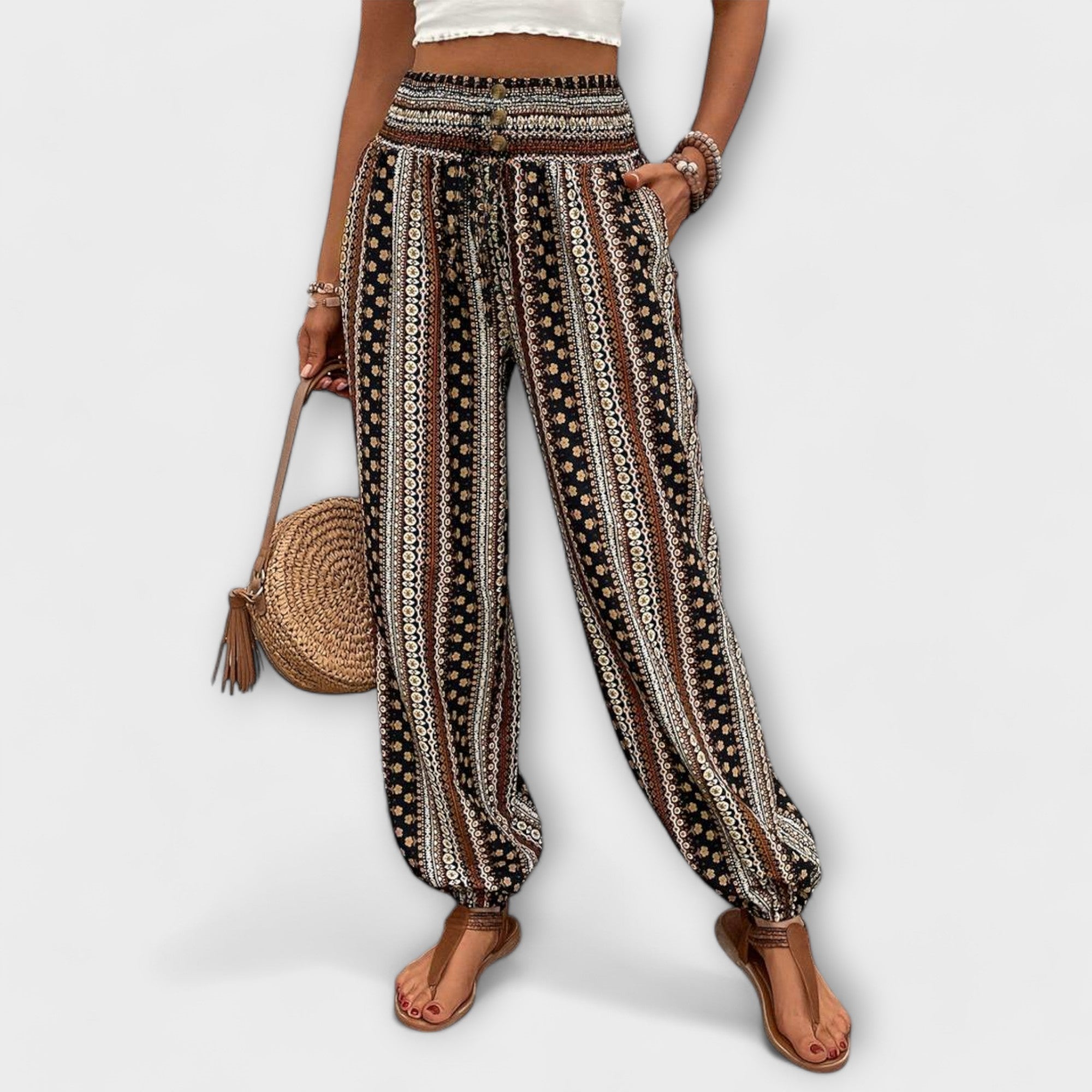 Pantalones con estampado folklórico LuvaModa