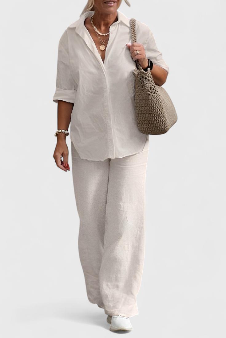 Conjunto de dos piezas de algodón y lino Skye LuvaModa