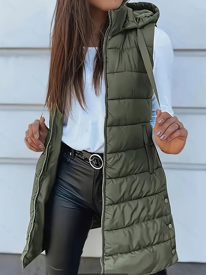 Chaqueta larga sin mangas para mujer Luvamoda