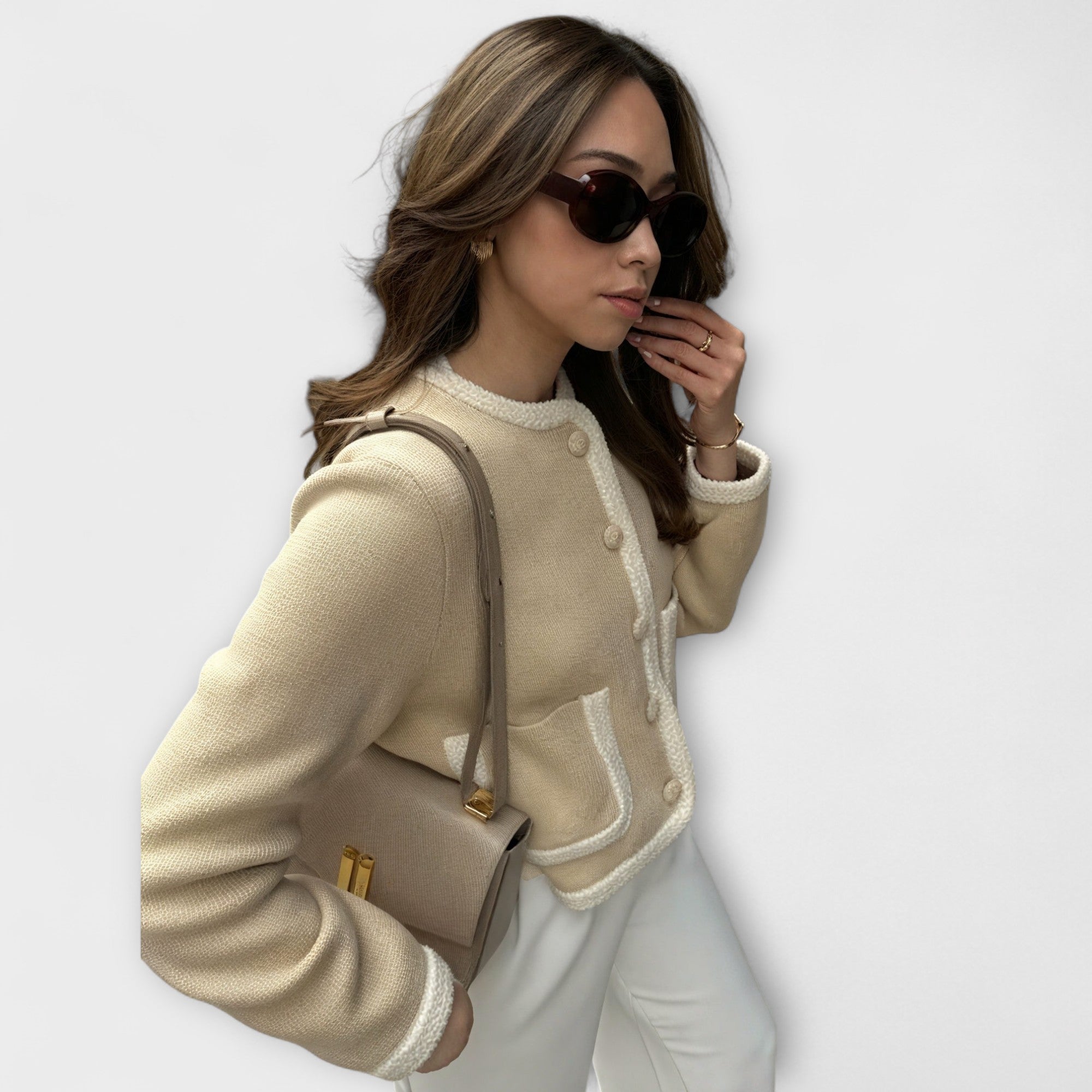 Bufanda clásica con bolsillos decorativos. Luvamoda