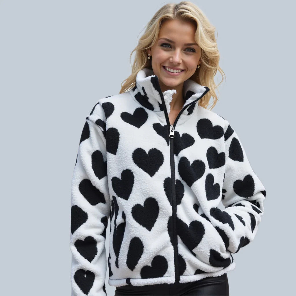 Katharina | Chaqueta reversible con estampado de corazones LuvaModa