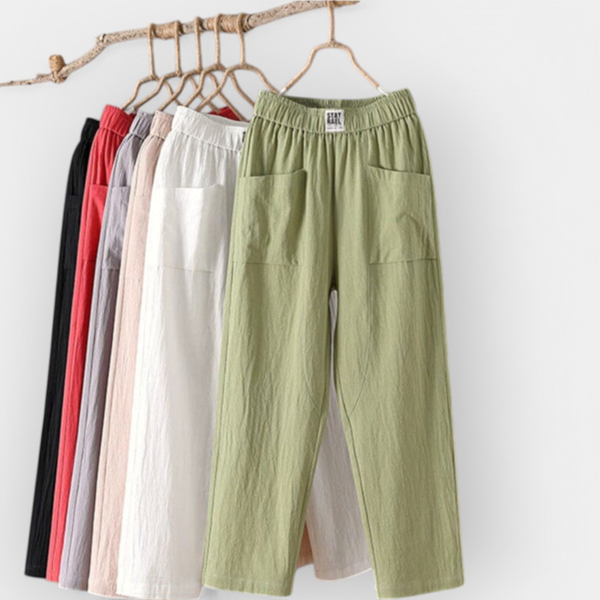 Pantalones de lino cómodos LuvaModa