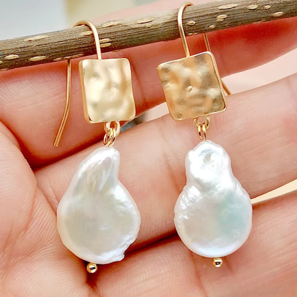 Pendientes antiguos de agua dulce LuvaModa