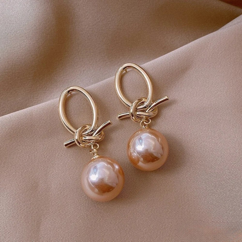 Pendientes de oro-aros con perla LuvaModa