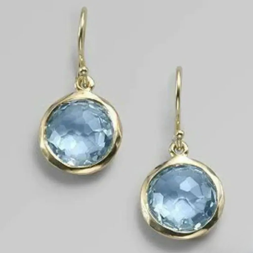 Pendientes colgantes azules retro LuvaModa
