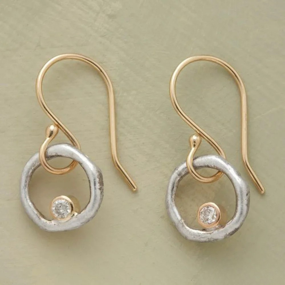 Pendientes vintage de circonitas en oro y plata LuvaModa