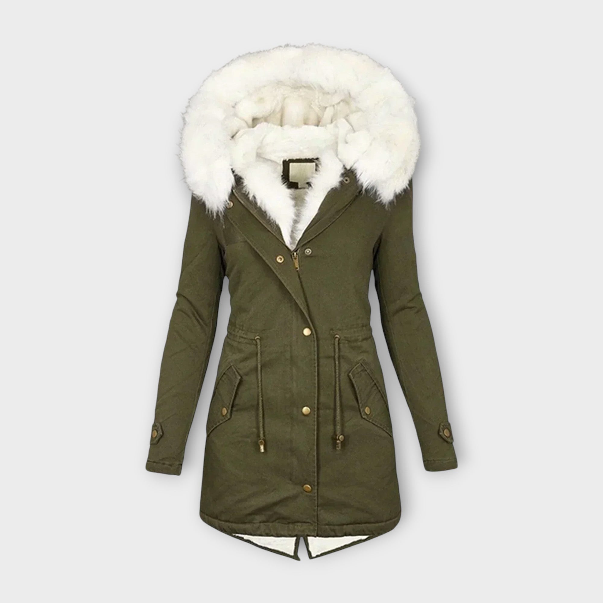 Ivara - Chaqueta de invierno impermeable y forrada de piel Luvamoda